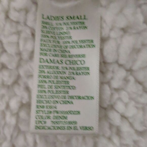 GreenTea Sherpa style space dye open front jacket super cozy Sz S - Picture 7 of 7